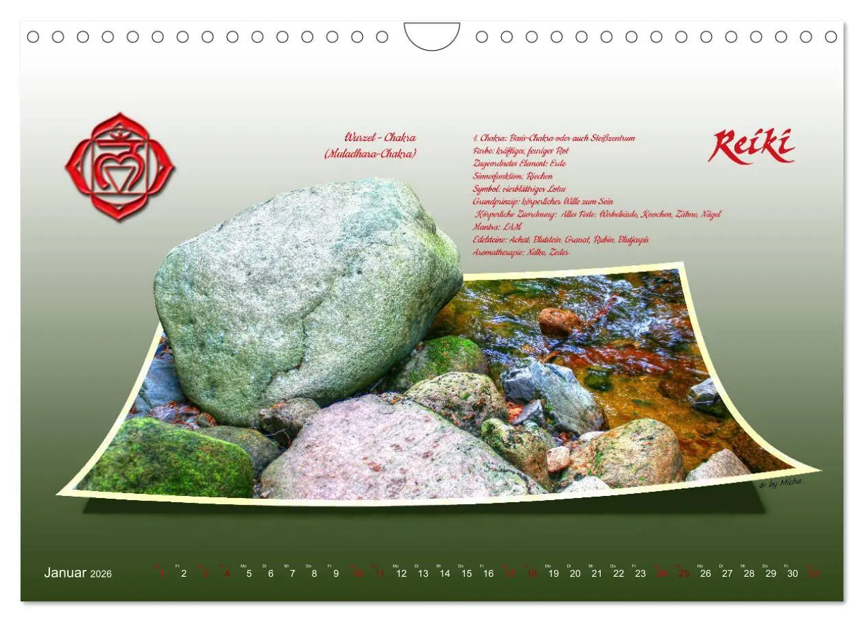 Bild: 9783457835838 | REIKI - Chakren und Lebensregeln (Wandkalender 2026 DIN A4 quer),...