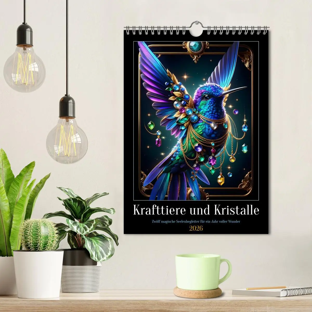 Bild: 9783516615838 | Krafttiere und Kristalle (Wandkalender 2026 DIN A4 hoch), CALVENDO...