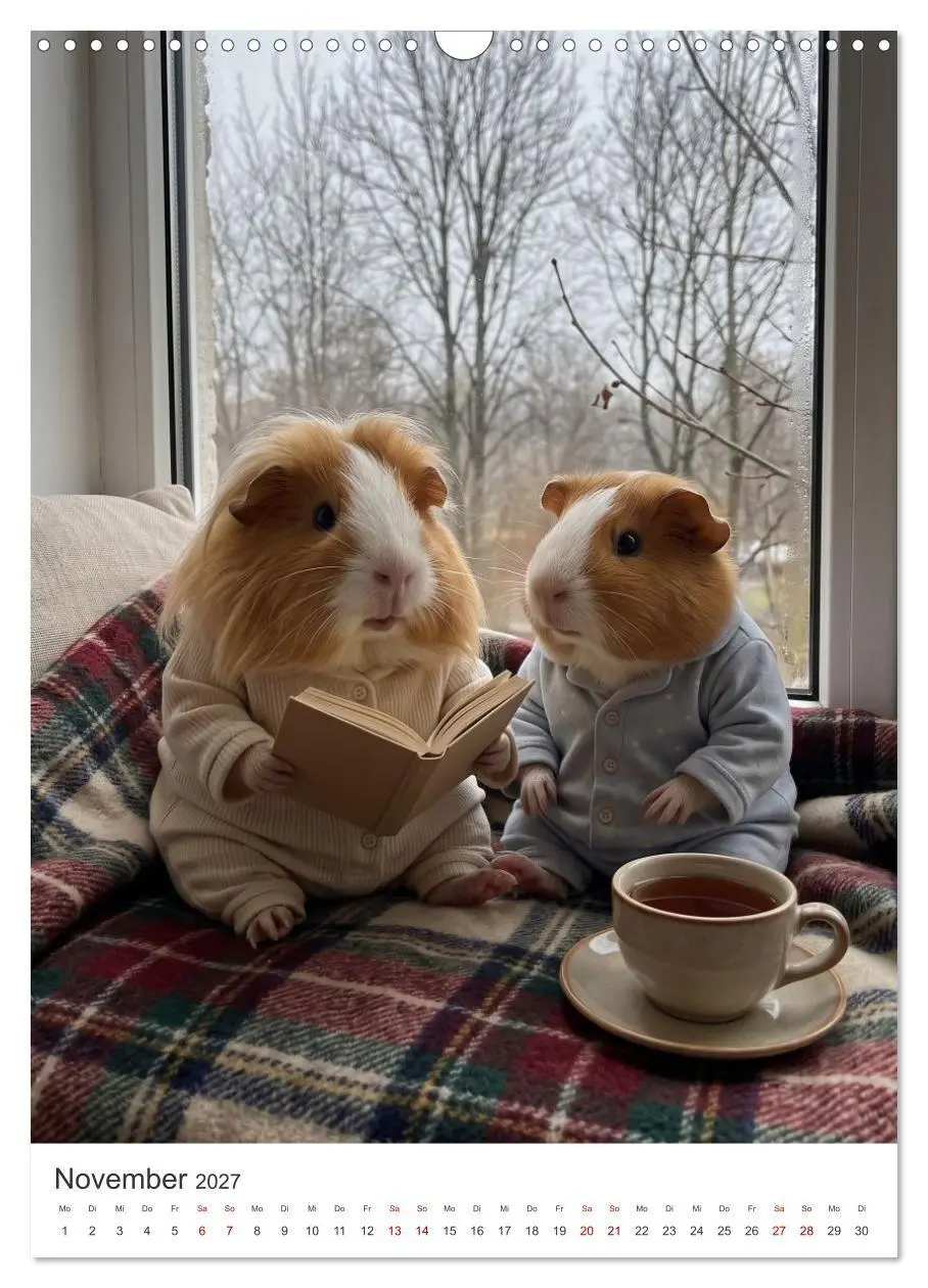 Bild: 9783516925838 | Cozy Moments - Meerschweinchen Kalender (Wandkalender 2027 DIN A3...