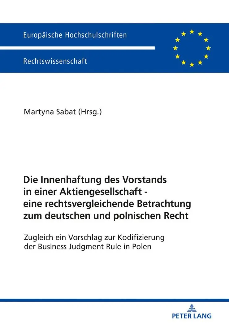 Cover: 9783631765838 | Die Innenhaftung des Vorstands in einer Aktiengesellschaft - eine...