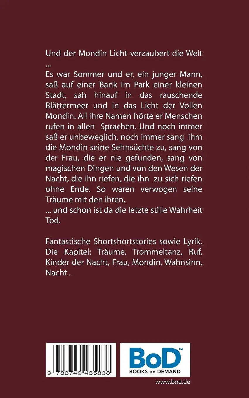 Rückseite: 9783749435838 | Ruf der Mondin | Lieder der Nacht | Rainar Nitzsche | Taschenbuch
