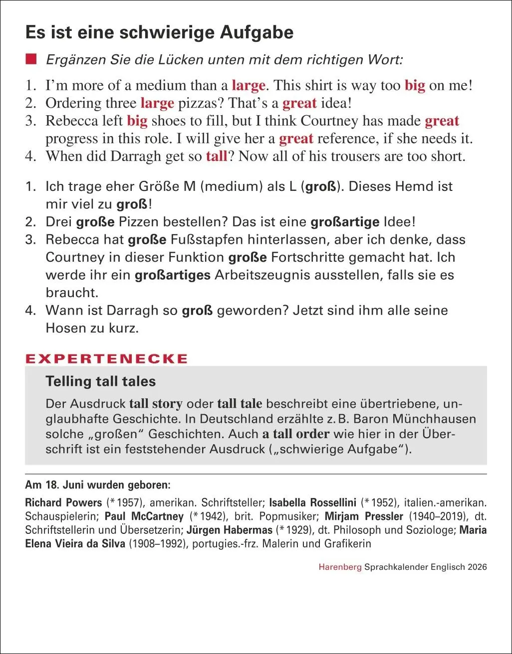 Bild: 9783840035838 | Englisch Sprachkalender 2026 - Englisch lernen leicht gemacht -...