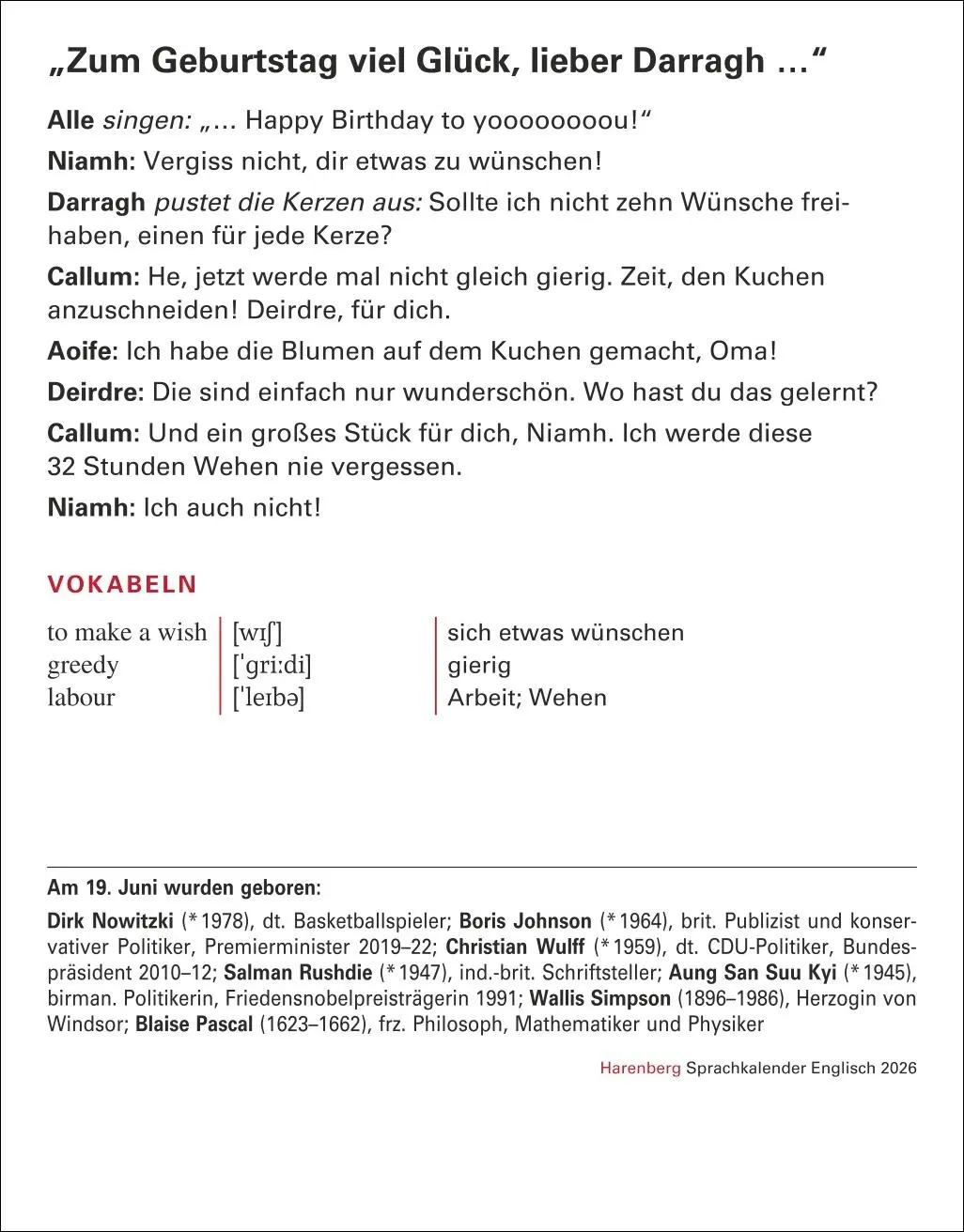 Bild: 9783840035838 | Englisch Sprachkalender 2026 - Englisch lernen leicht gemacht -...