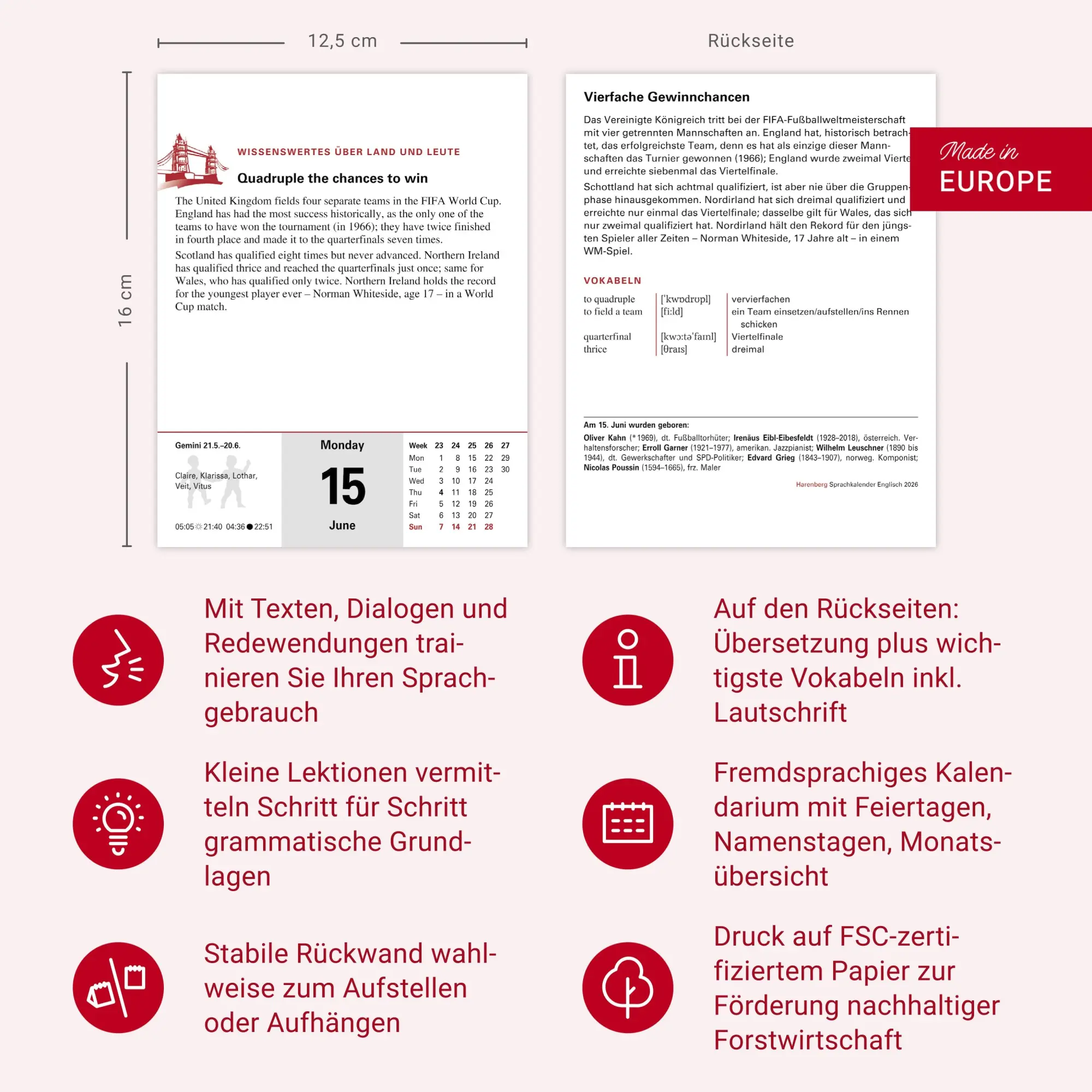 Bild: 9783840035838 | Englisch Sprachkalender 2026 - Englisch lernen leicht gemacht -...