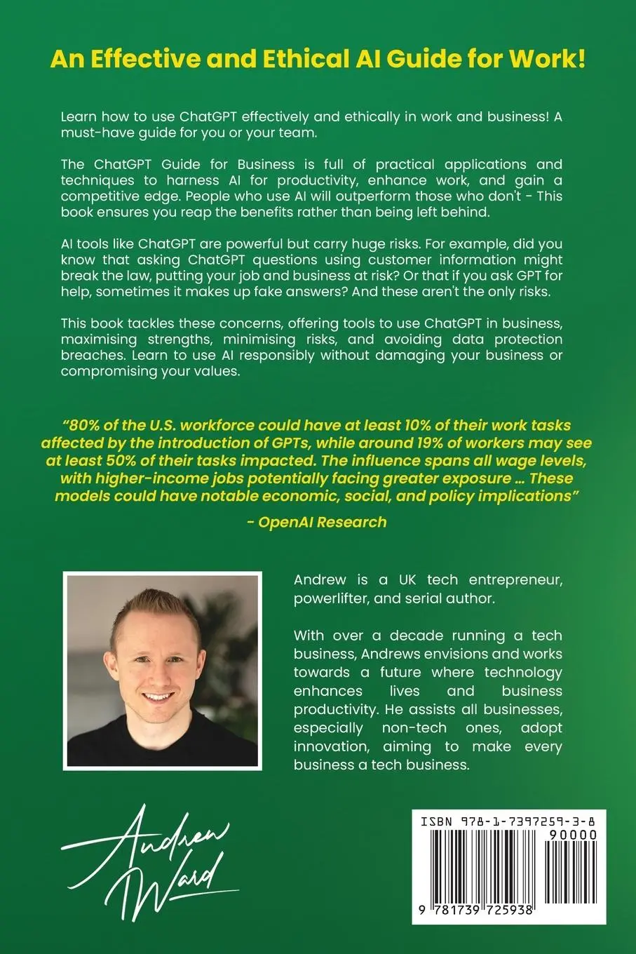 Rückseite: 9781739725938 | The ChatGPT Guide for Business | Andrew Ward | Taschenbuch | Englisch