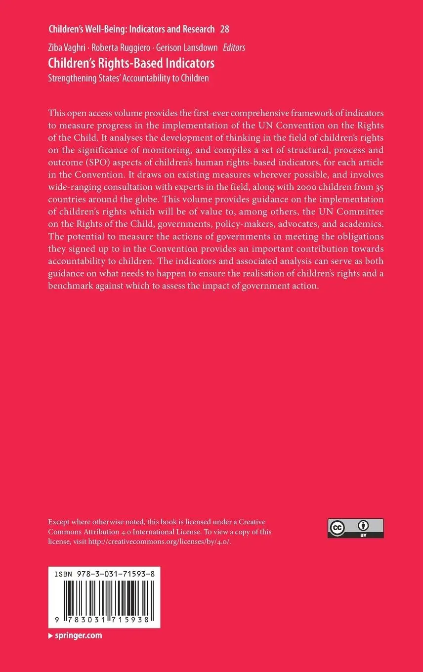 Rückseite: 9783031715938 | Children's Rights-Based Indicators | Ziba Vaghri (u. a.) | Buch | xvi