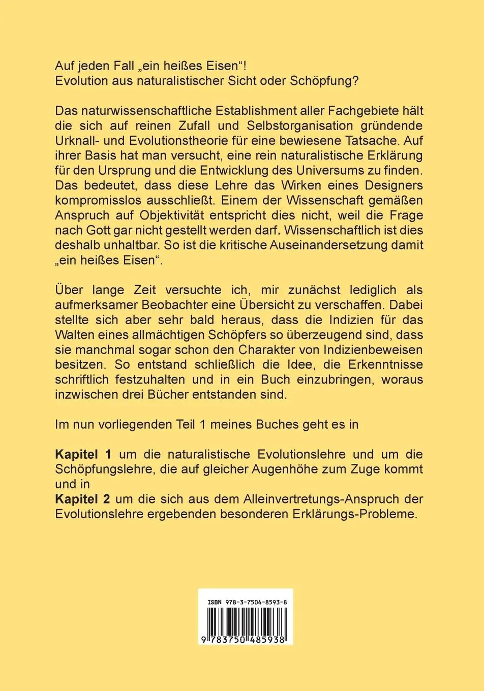 Rückseite: 9783750485938 | Weltgeschichte zwischen Wissenschaft und Glaube Teil 1 | Horst Jentsch