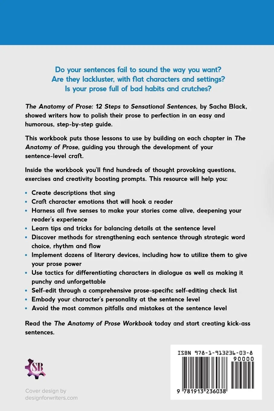 Rückseite: 9781913236038 | The Anatomy of Prose | 12 Steps to Sensational Sentences Workbook