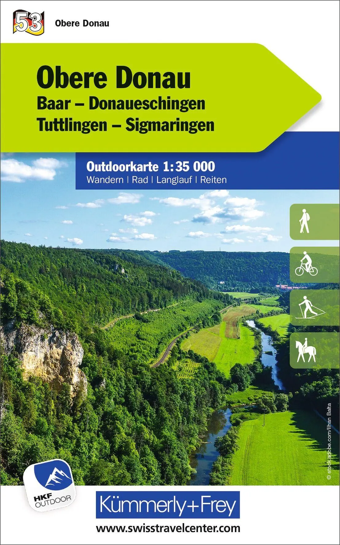 Cover: 9783259026038 | Kümmerly+Frey Outdoorkarte Deutschland 53 Obere Donau 1:35.000 | AG