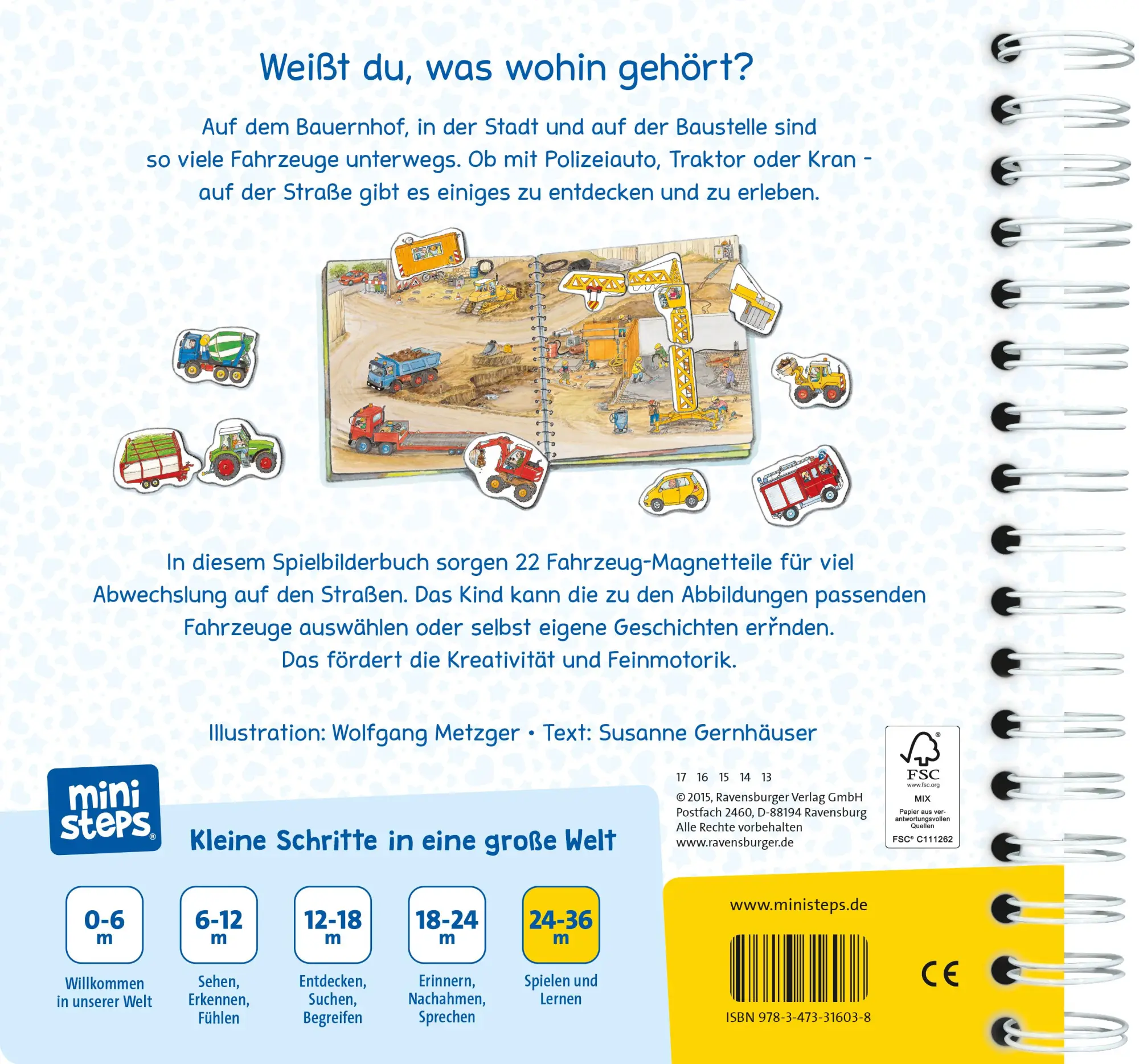 Rückseite: 9783473316038 | ministeps: Wer fährt wohin? | Susanne Gernhäuser | Taschenbuch | 10 S.