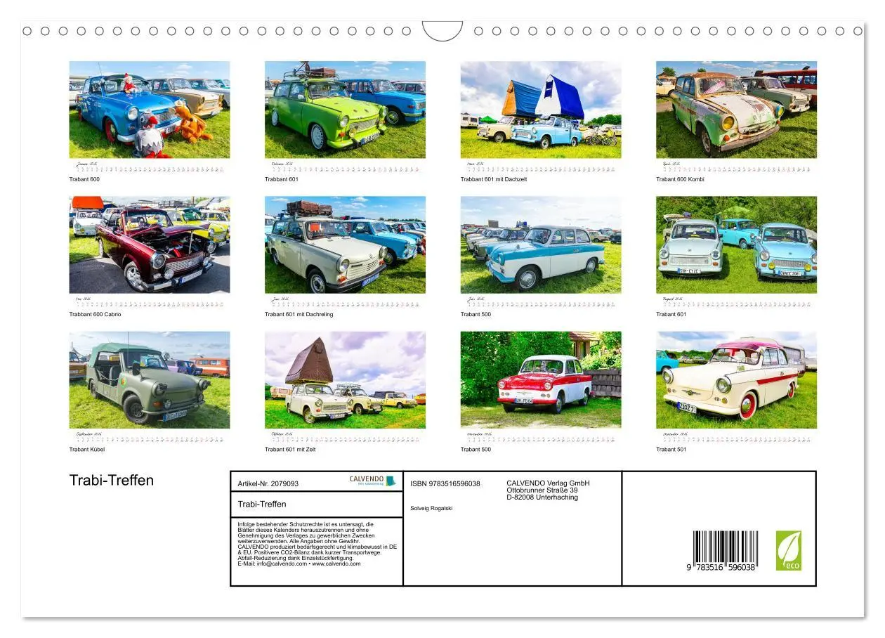Bild: 9783516596038 | Trabi-Treffen (Wandkalender 2026 DIN A3 quer), CALVENDO Monatskalender