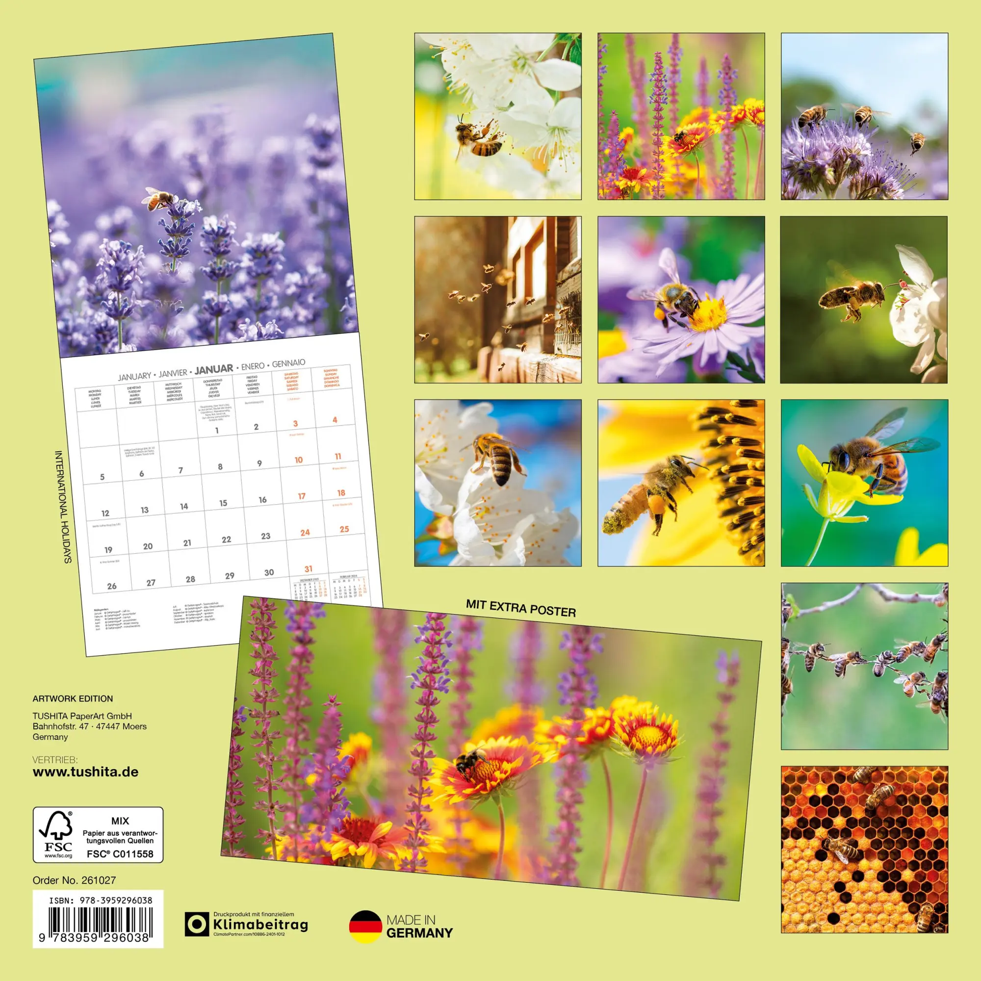 Rückseite: 9783959296038 | Bienen 2026 | Kalender 2026 | Kalender | Artwork Edition | 28 S.