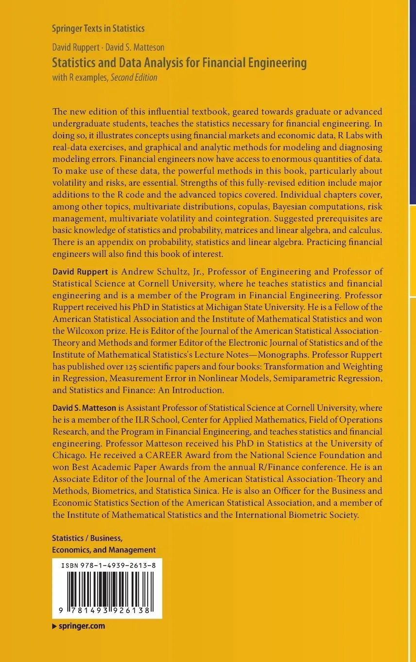 Rückseite: 9781493926138 | Statistics and Data Analysis for Financial Engineering | Buch | xxvi