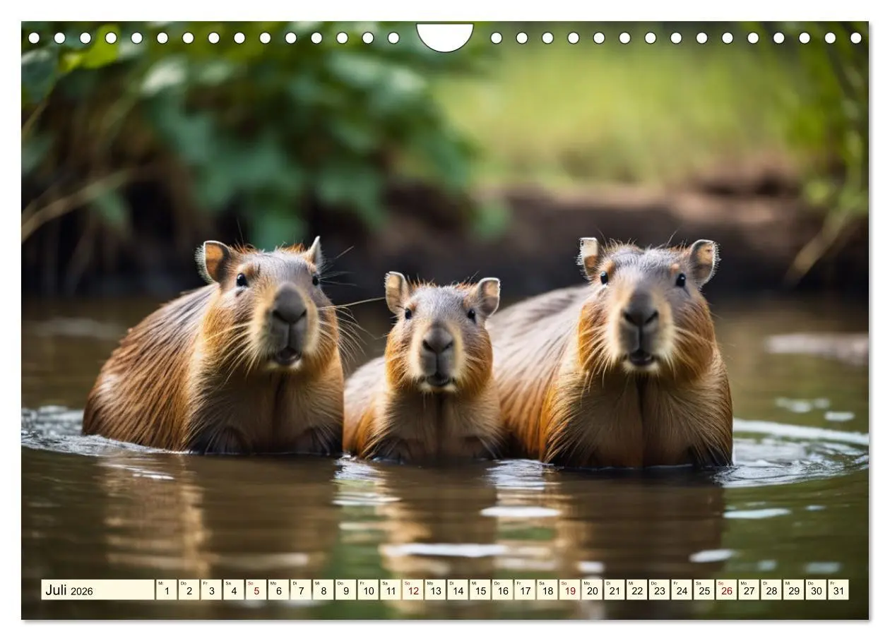 Bild: 9783457326138 | Capybaras - Wasserschweine die Herren der Gräser (Wandkalender 2026...