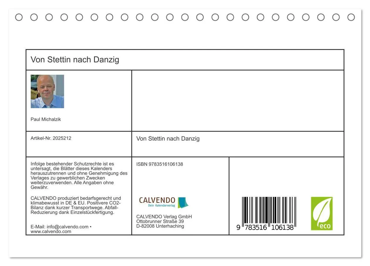 Bild: 9783516106138 | Von Stettin nach Danzig (Tischkalender 2026 DIN A5 quer), CALVENDO...