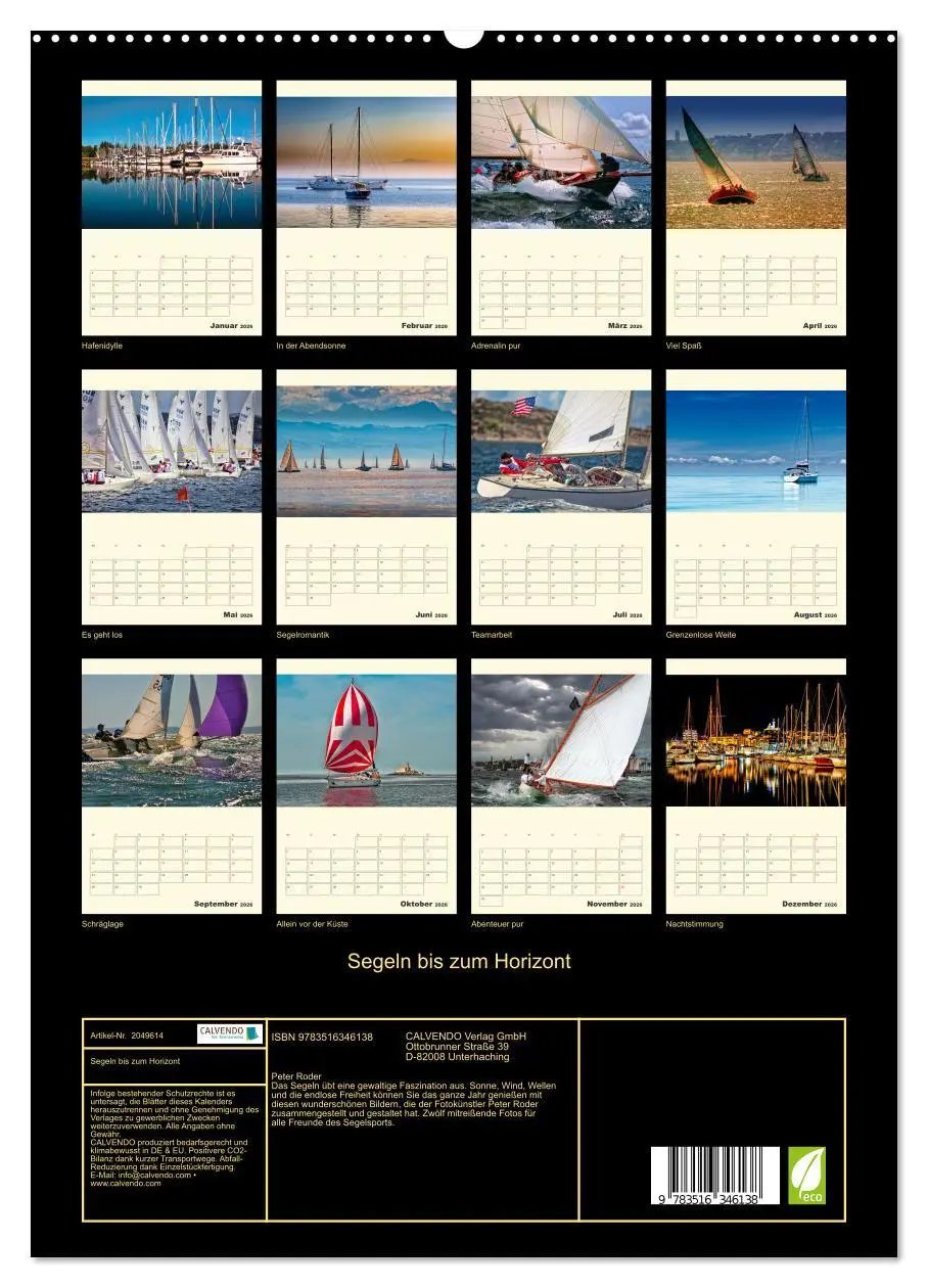 Bild: 9783516346138 | Segeln bis zum Horizont (hochwertiger Premium Wandkalender 2026 DIN...