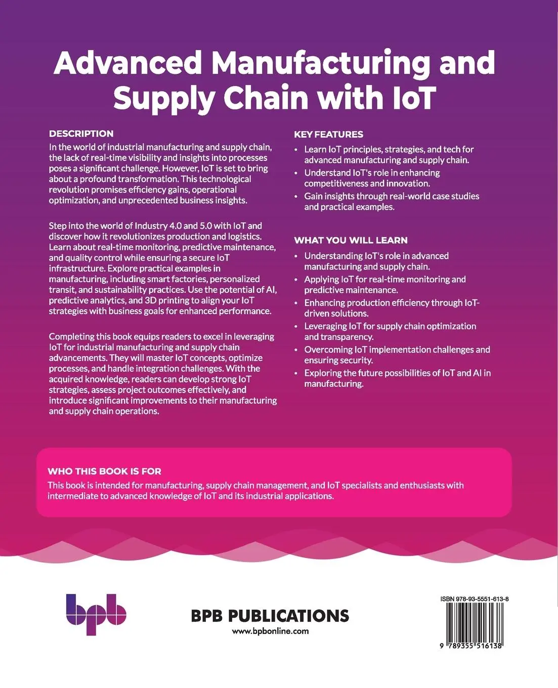 Rückseite: 9789355516138 | Advanced Manufacturing and Supply Chain with IoT | Deshpande (u. a.)