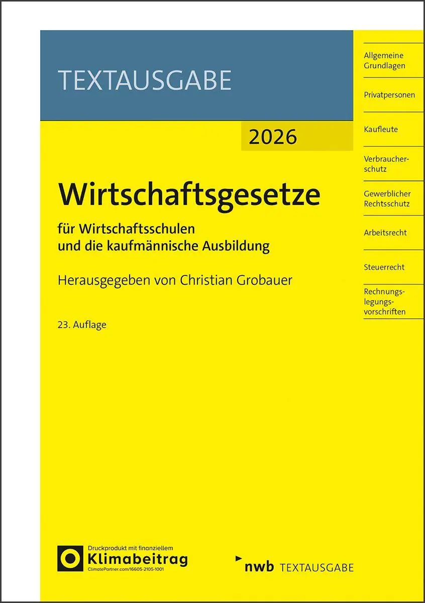 Cover: 9783482686238 | Wirtschaftsgesetze für Wirtschaftsschulen und die kaufmännische...