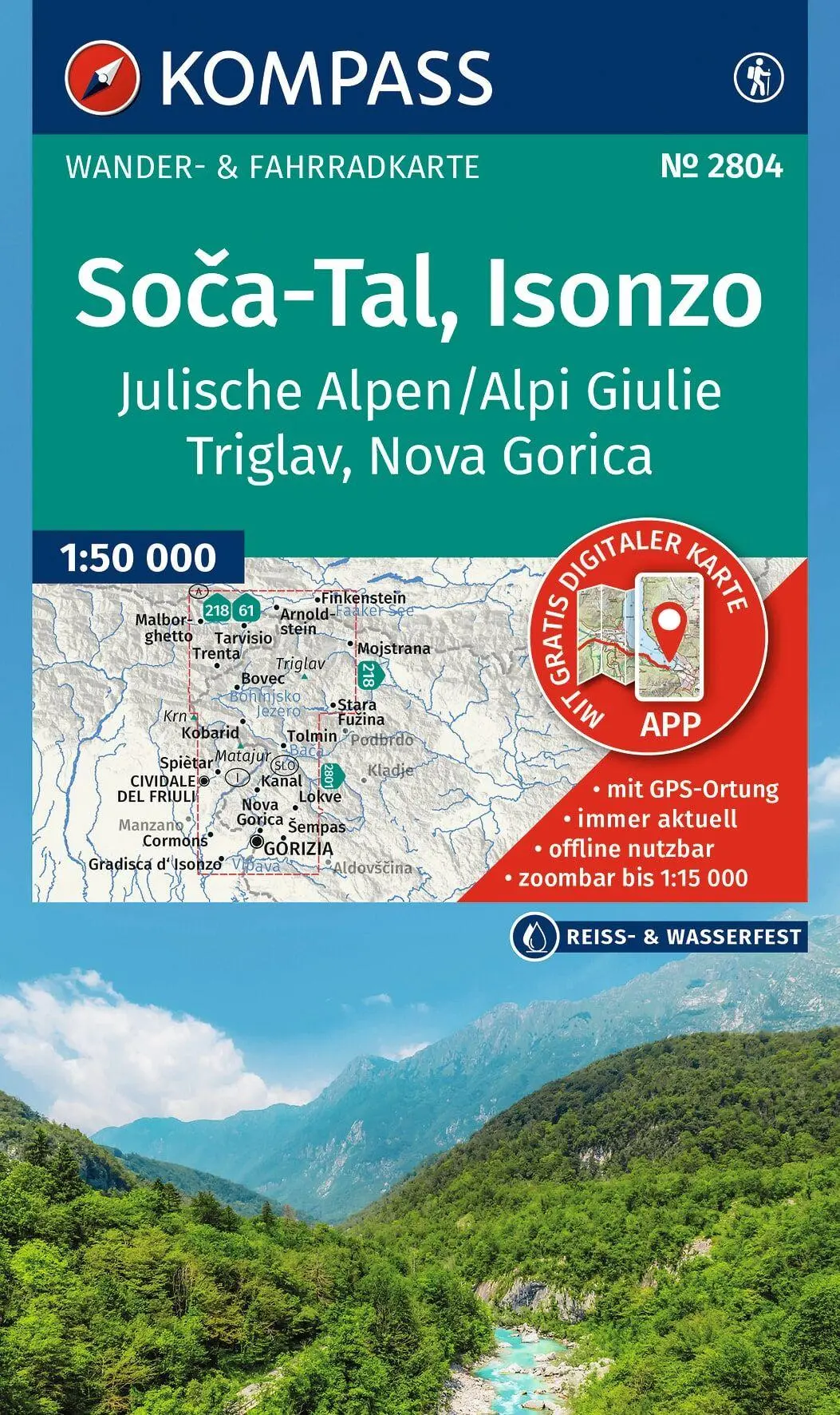 Cover: 9783991546238 | KOMPASS Wanderkarte 2804 So¿a-Tal, Isonzo, Alpi Giulie / Julische...
