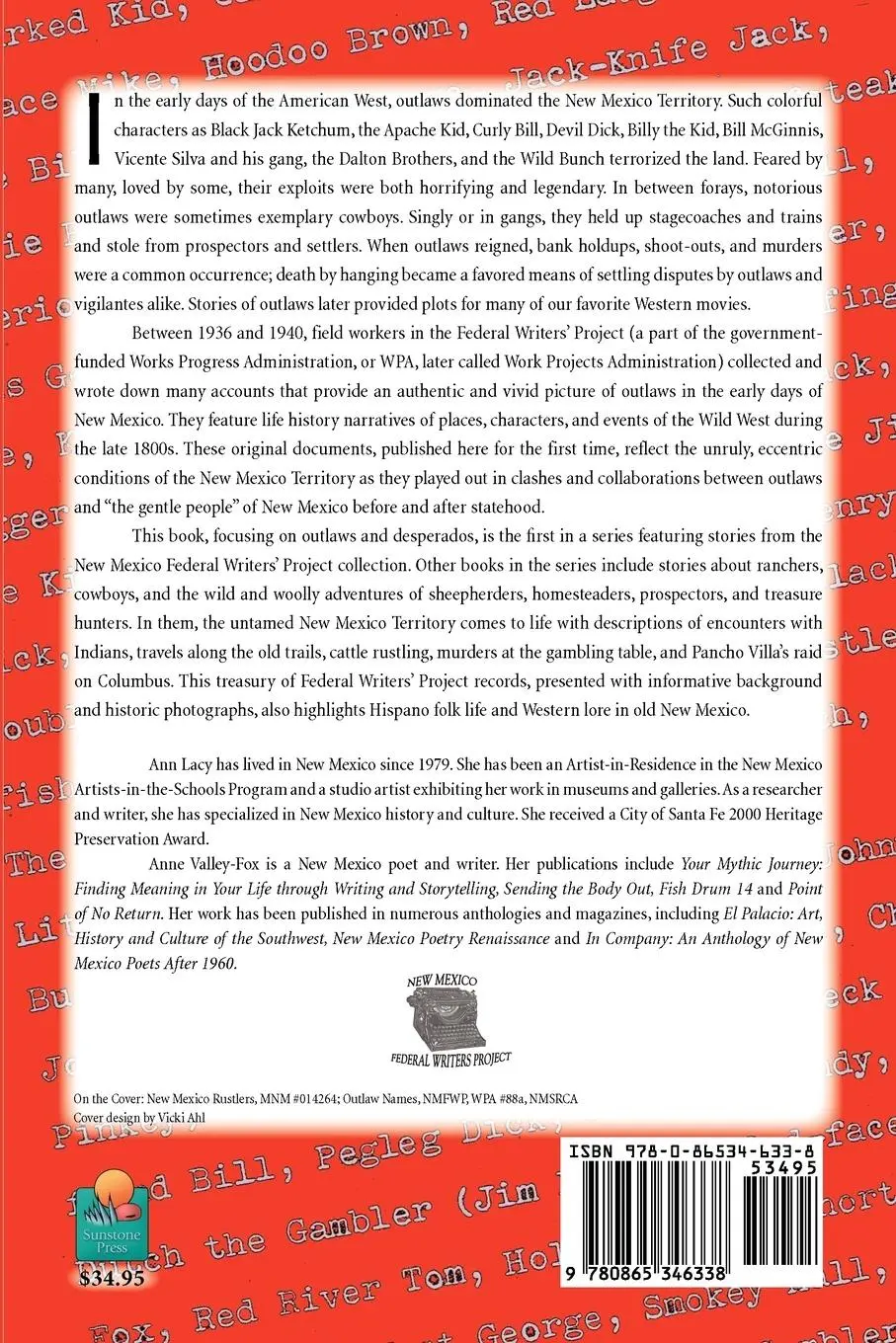 Rückseite: 9780865346338 | Outlaws &amp; Desperados | A New Mexico Federal Writers' Project Book