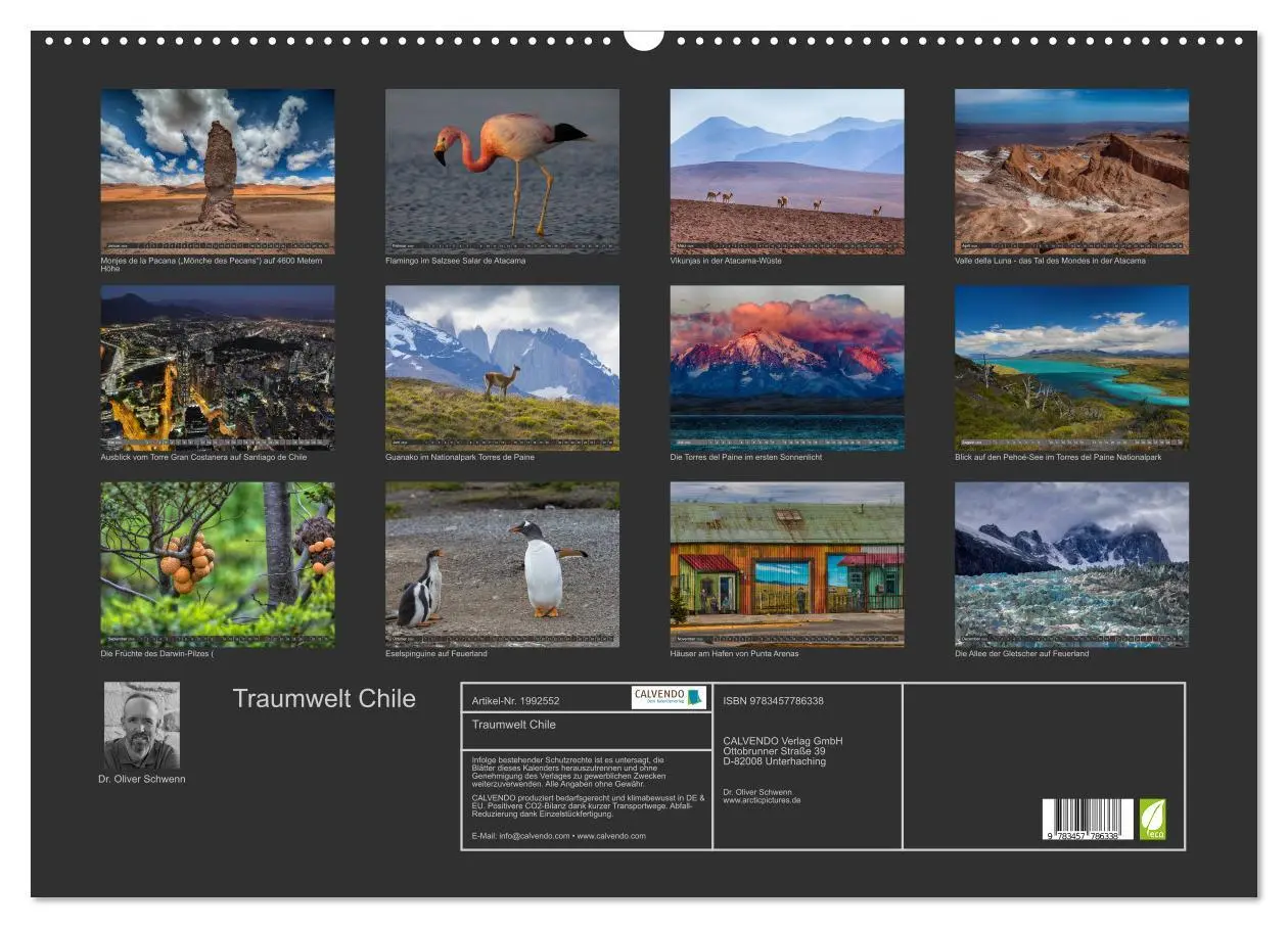 Bild: 9783457786338 | Traumwelt Chile (Wandkalender 2026 DIN A2 quer), CALVENDO...