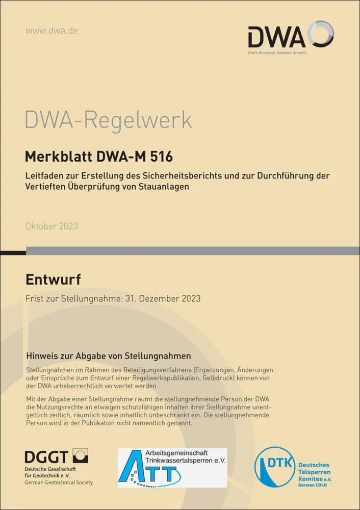 Cover: 9783968626338 | Merkblatt DWA-M 516 Leitfaden zur Erstellung des...
