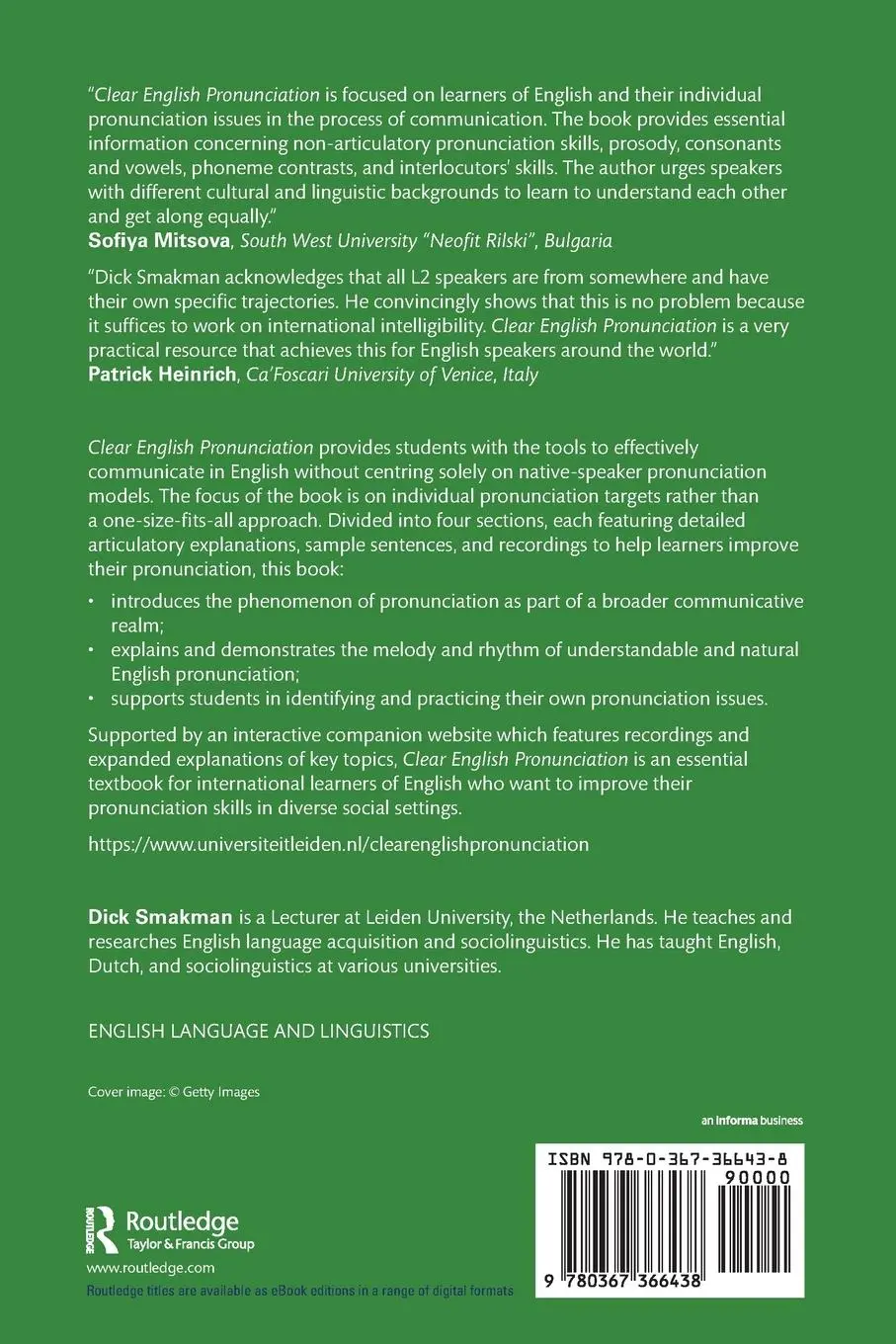 Rückseite: 9780367366438 | Clear English Pronunciation | A Practical Guide | Dick Smakman | Buch