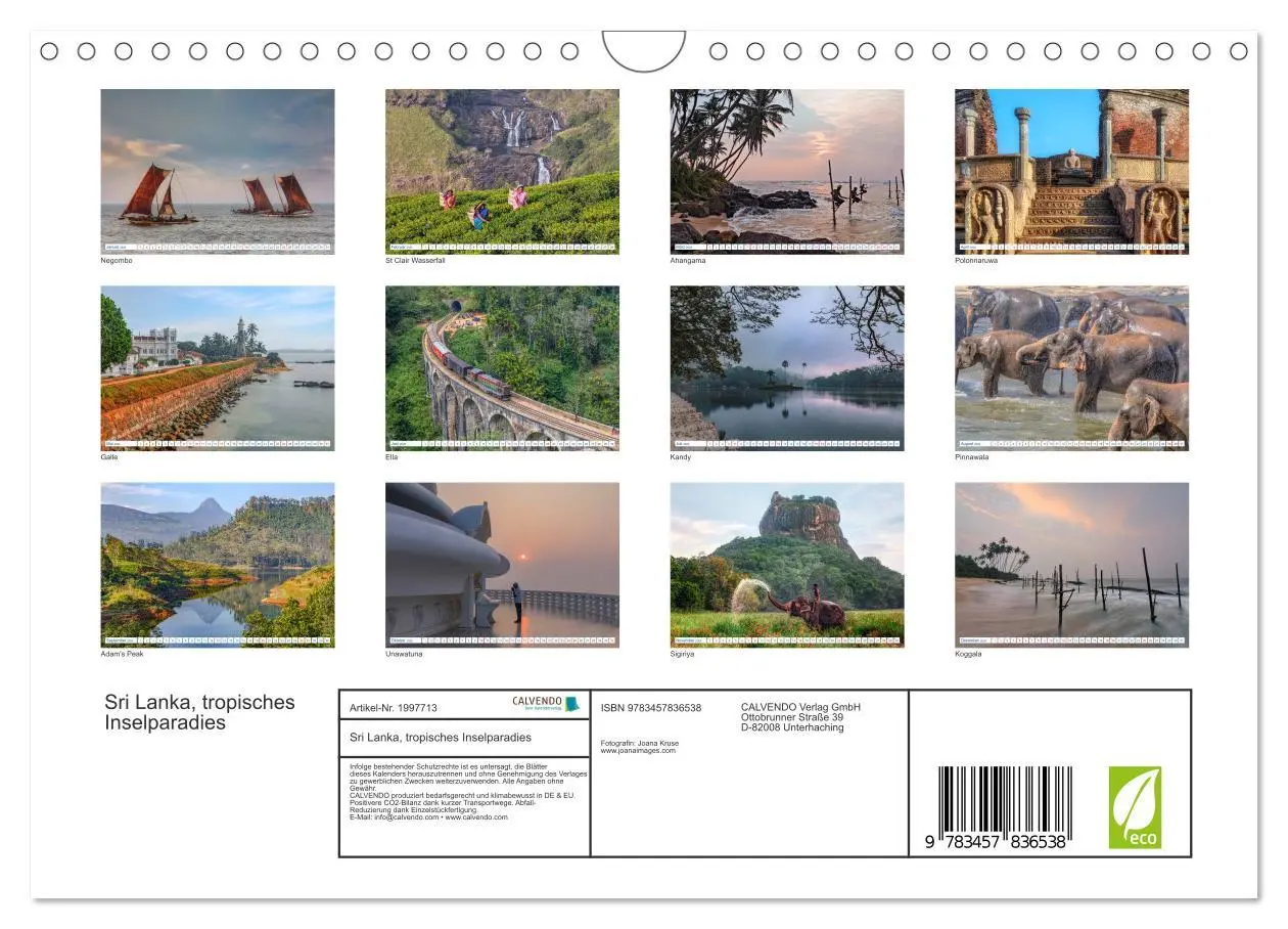 Bild: 9783457836538 | Sri Lanka, tropisches Inselparadies (Wandkalender 2026 DIN A4...