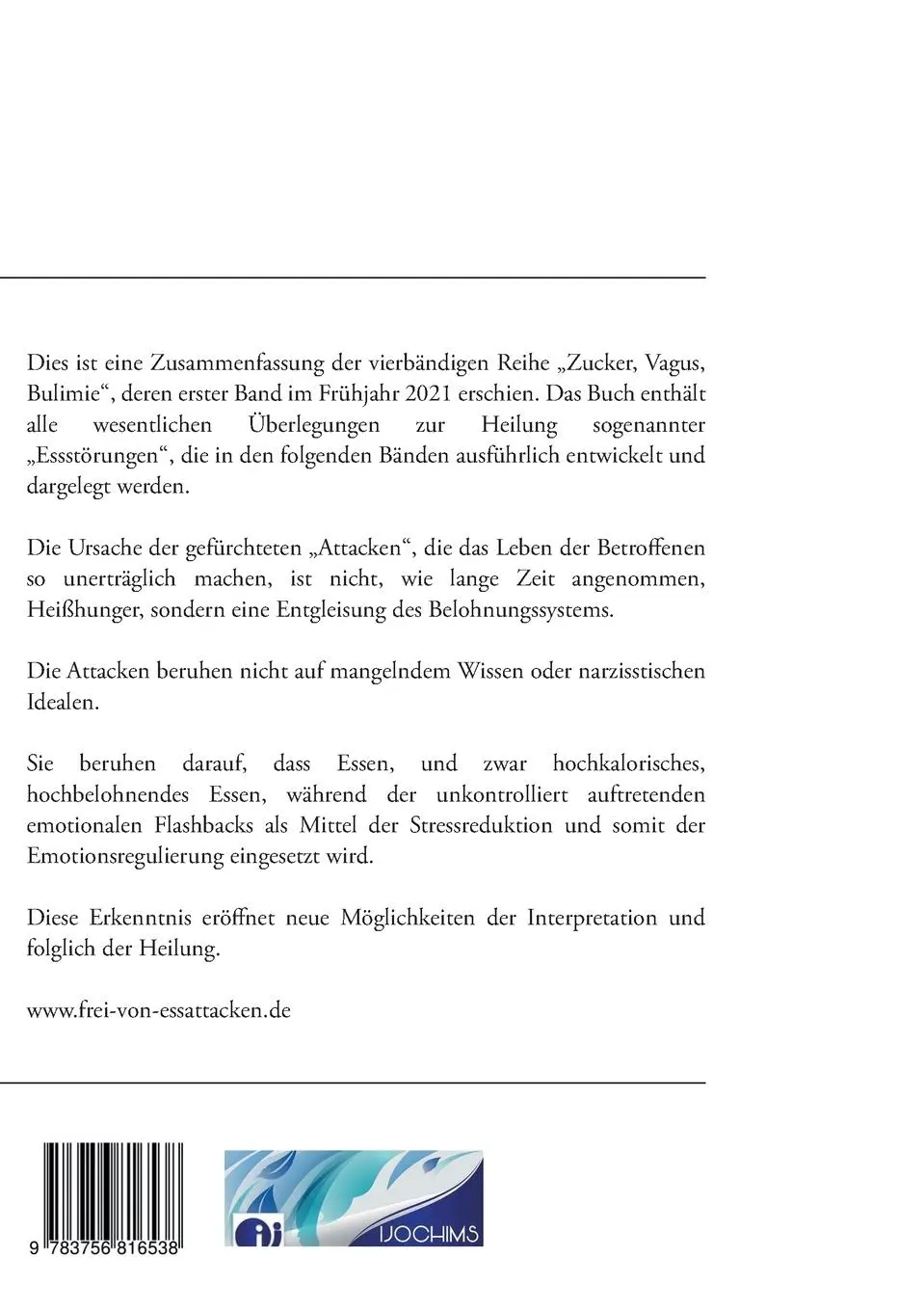 Rückseite: 9783756816538 | Zucker, Vagus, Bulimie | Inke Jochims | Taschenbuch | Paperback | 2024