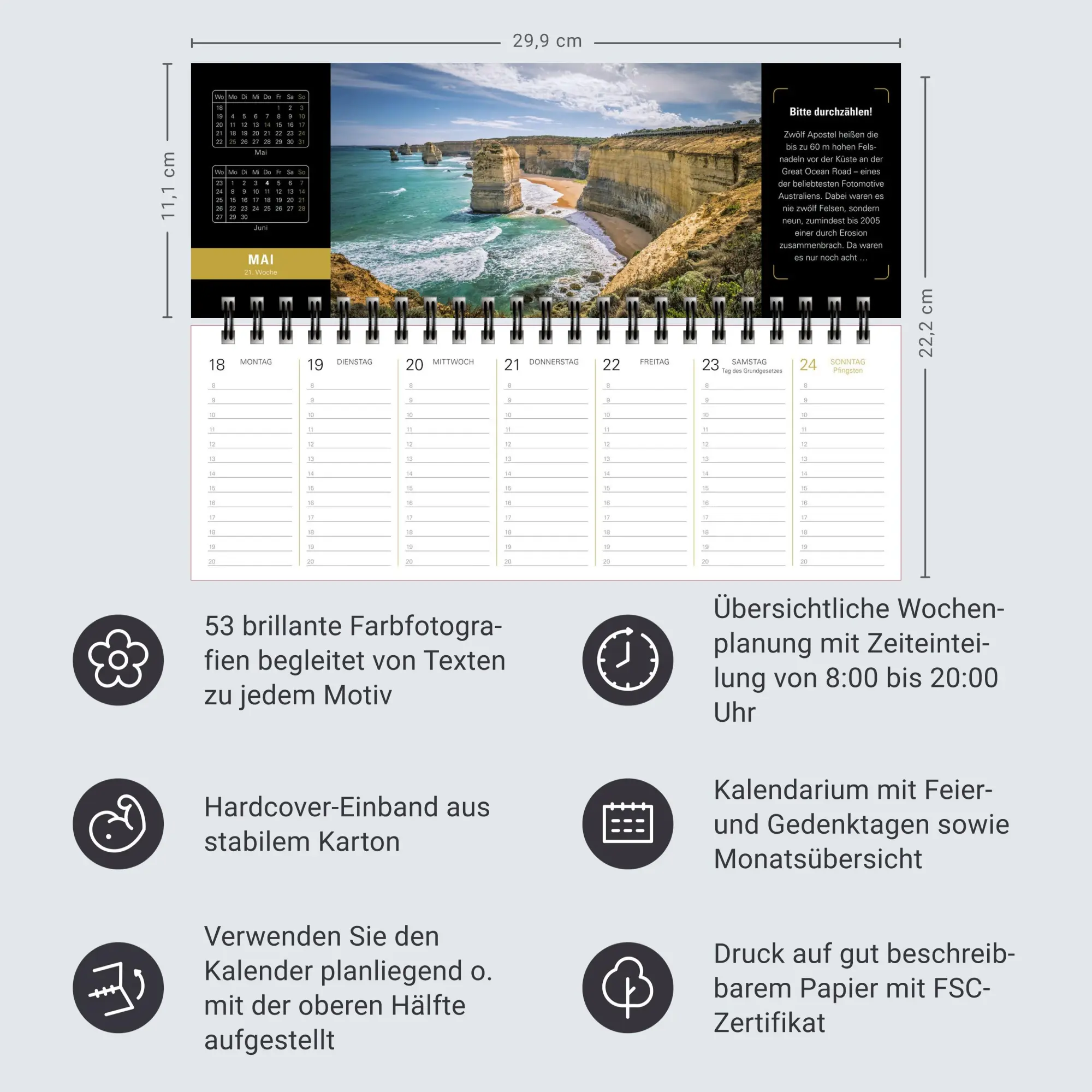 Bild: 9783840036538 | Eine Reise um die Welt Premium-Tischplaner 2026 - Wochenkalender...