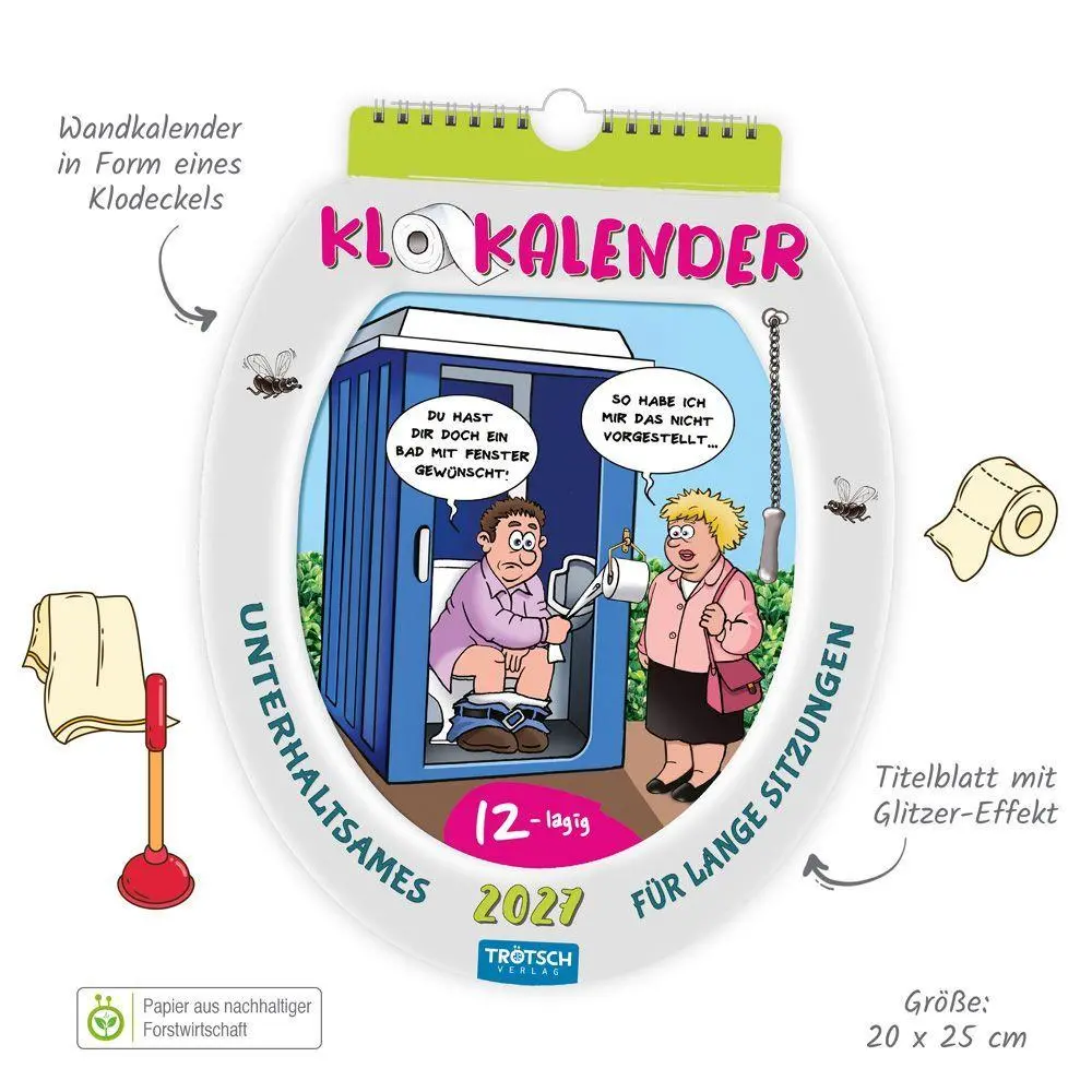 Bild: 9783988026538 | TRÖTSCH - Formkalender Klokalender 2027 unterhaltsames für lange...