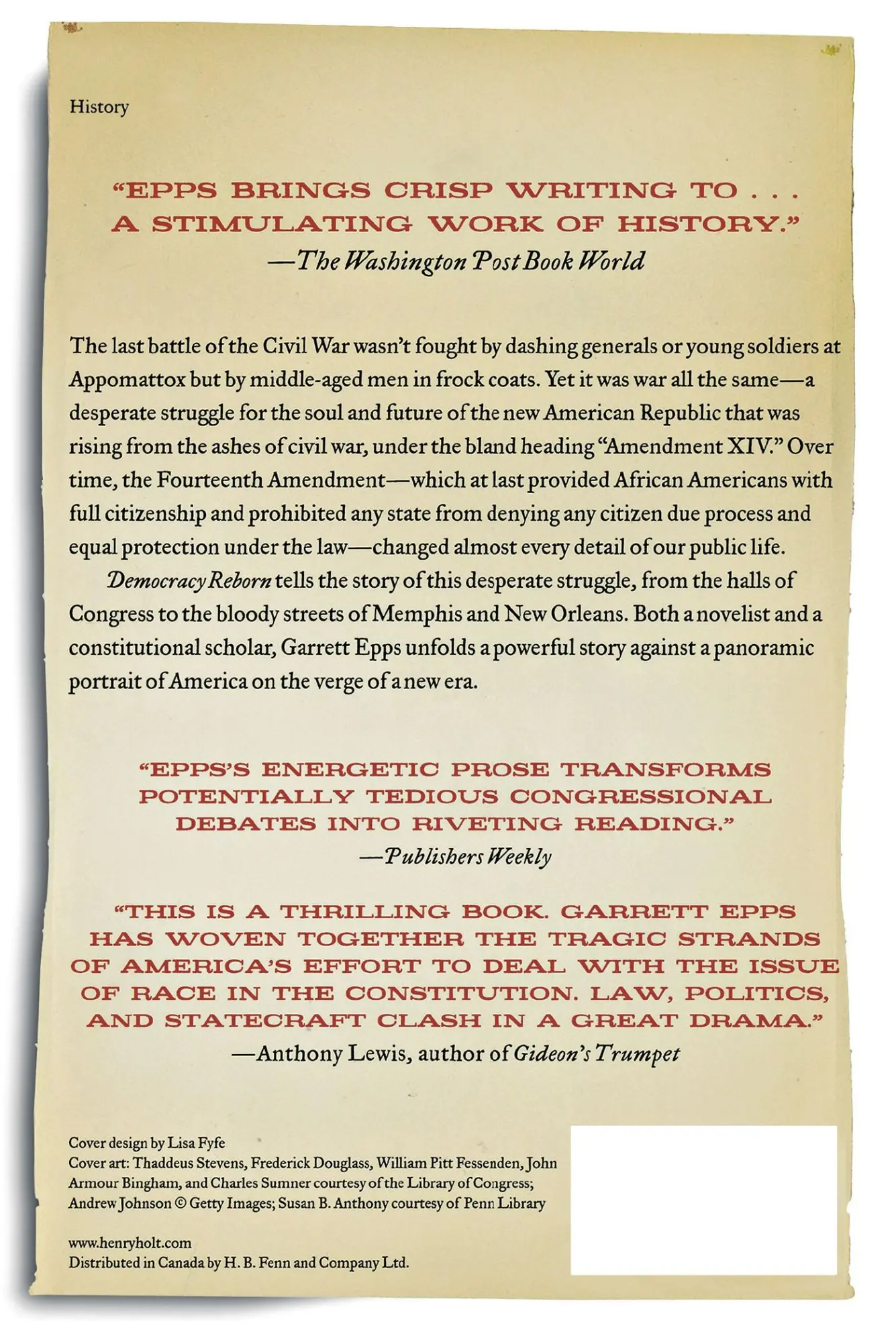 Rückseite: 9780805086638 | Democracy Reborn | Garrett Epps | Taschenbuch | Englisch | 2000