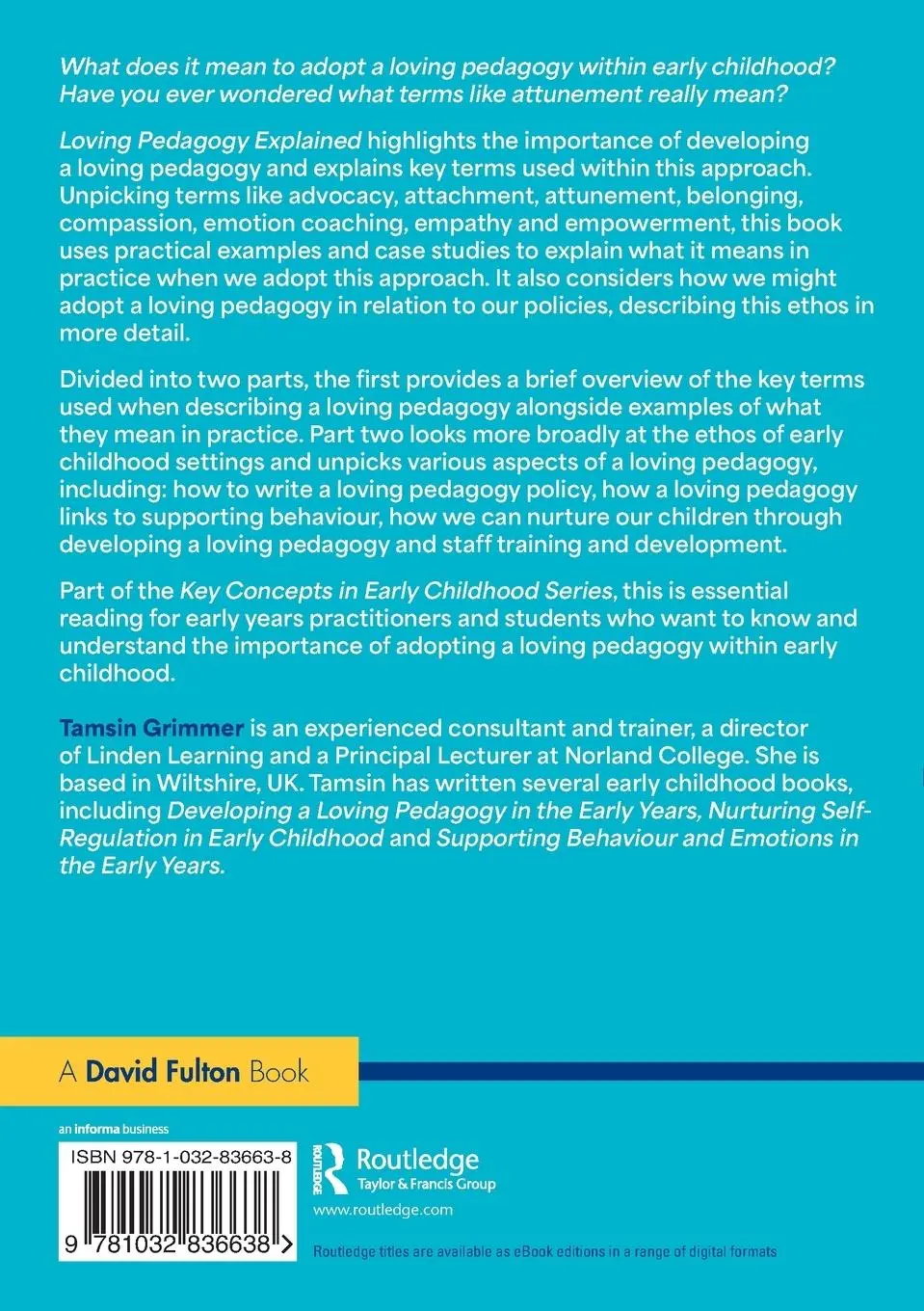 Rückseite: 9781032836638 | Loving Pedagogy Explained | Tamsin Grimmer | Taschenbuch | Englisch