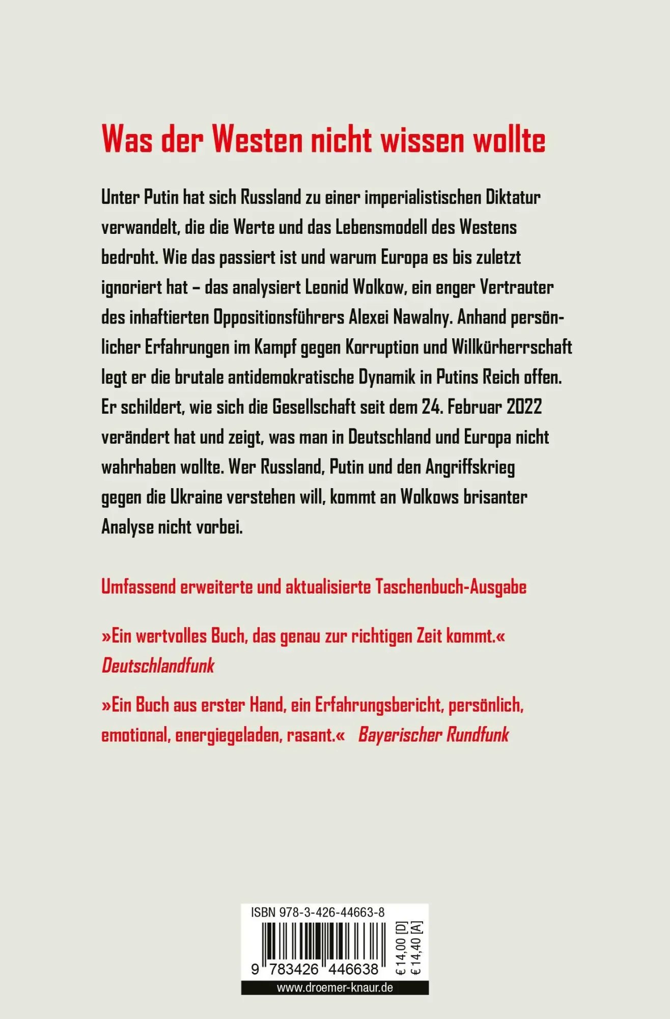 Rückseite: 9783426446638 | Putinland | Leonid Wolkow | Taschenbuch | 304 S. | Deutsch | 2024