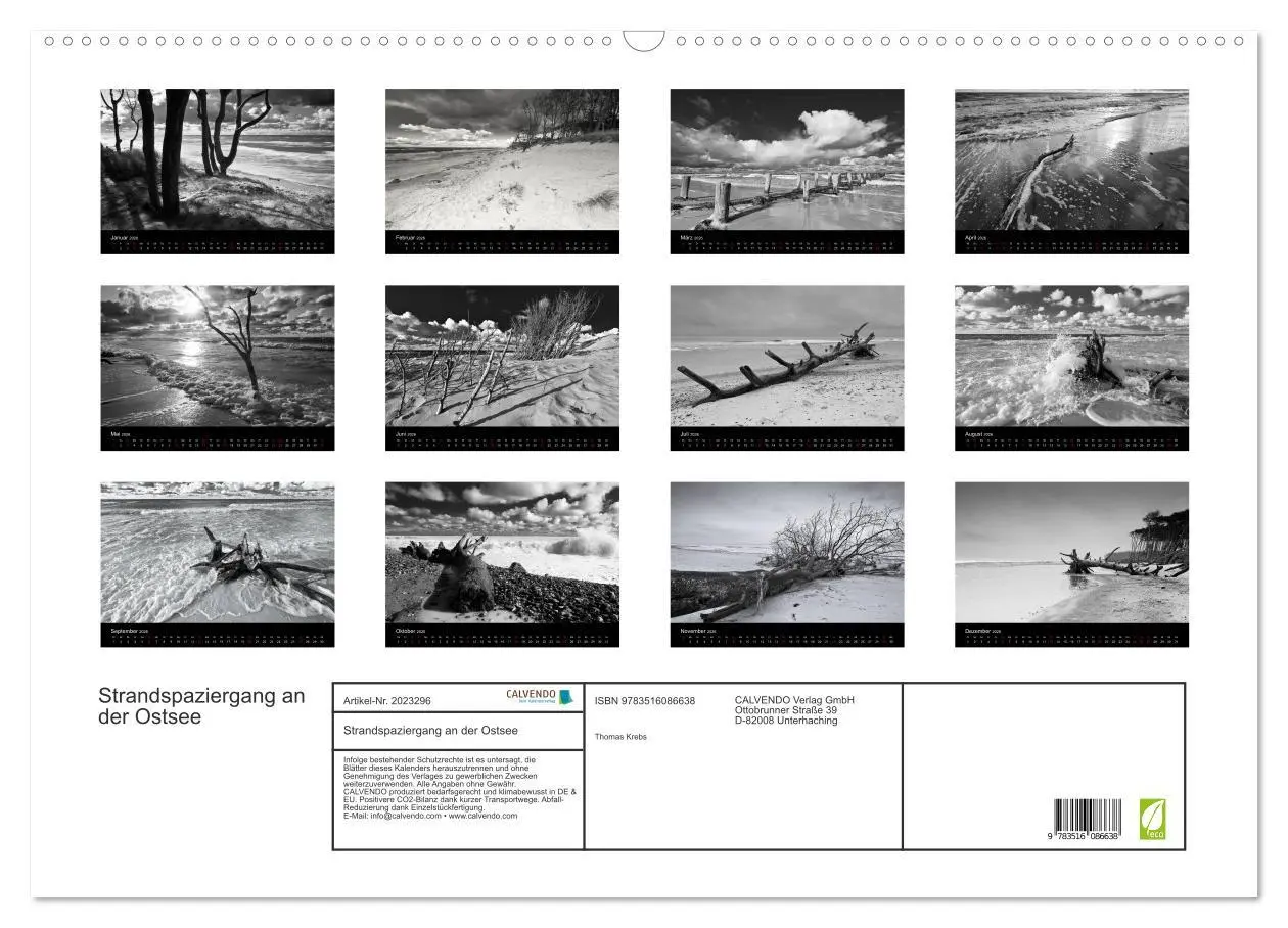 Bild: 9783516086638 | Strandspaziergang an der Ostsee (Wandkalender 2026 DIN A2 quer),...