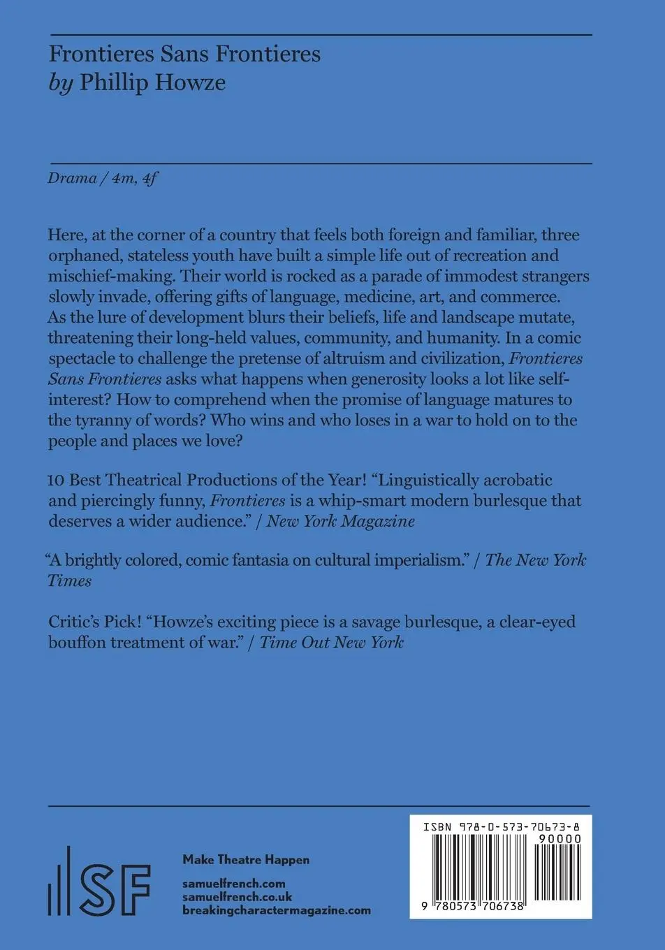 Rückseite: 9780573706738 | Frontieres Sans Frontieres | Phillip Howze | Taschenbuch | Englisch