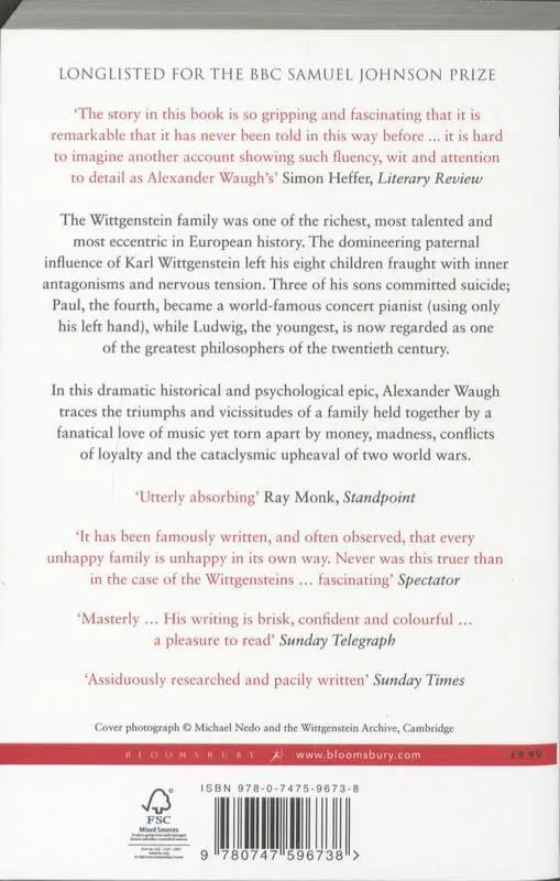Rückseite: 9780747596738 | The House of Wittgenstein | A Family At War | Alexander Waugh | Buch