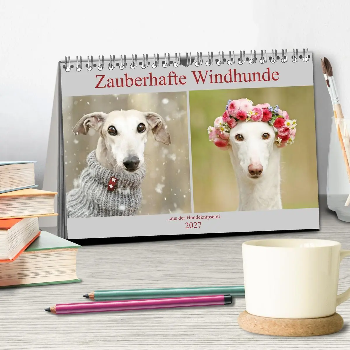 Bild: 9783569856738 | Zauberhafte Windhunde (Tischkalender 2027 DIN A5 quer), CALVENDO...