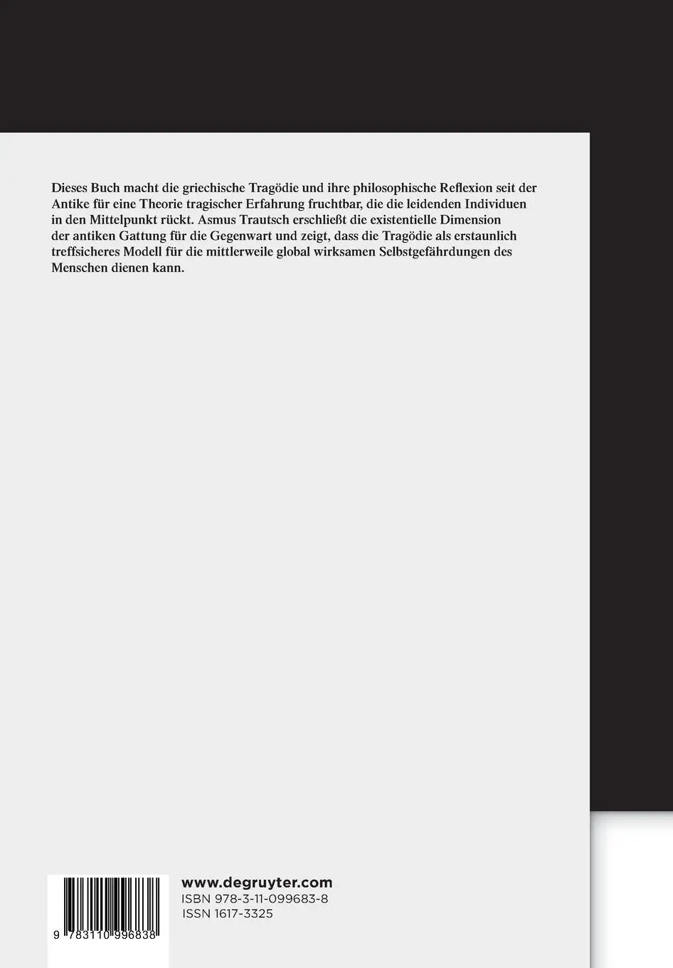 Rückseite: 9783110996838 | Der Umschlag von allem in nichts | Theorie tragischer Erfahrung | Buch