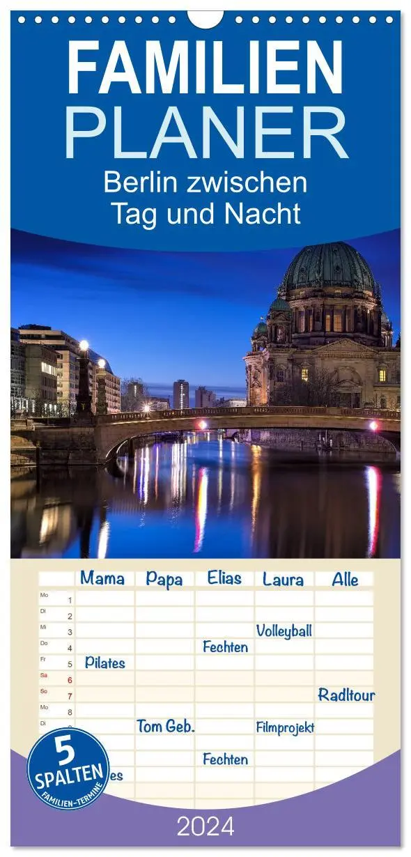 Cover: 9783516516838 | Familienplaner 2026 - Berlin zwischen Tag und Nacht mit 5 Spalten...