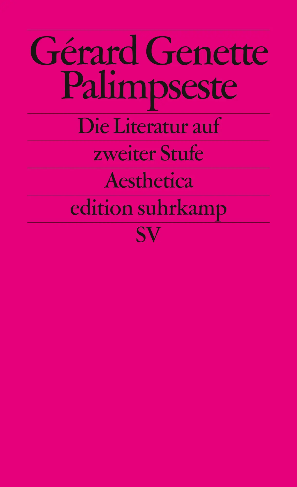 Cover: 9783518116838 | Palimpseste | Die Literatur auf zweiter Stufe. (Aesthetica) | Genette