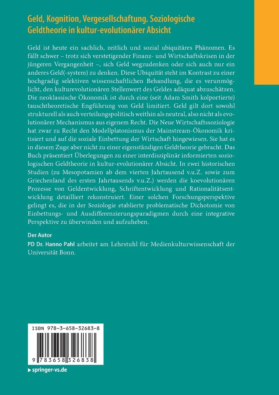 Rückseite: 9783658326838 | Geld, Kognition, Vergesellschaftung. Soziologische Geldtheorie in...