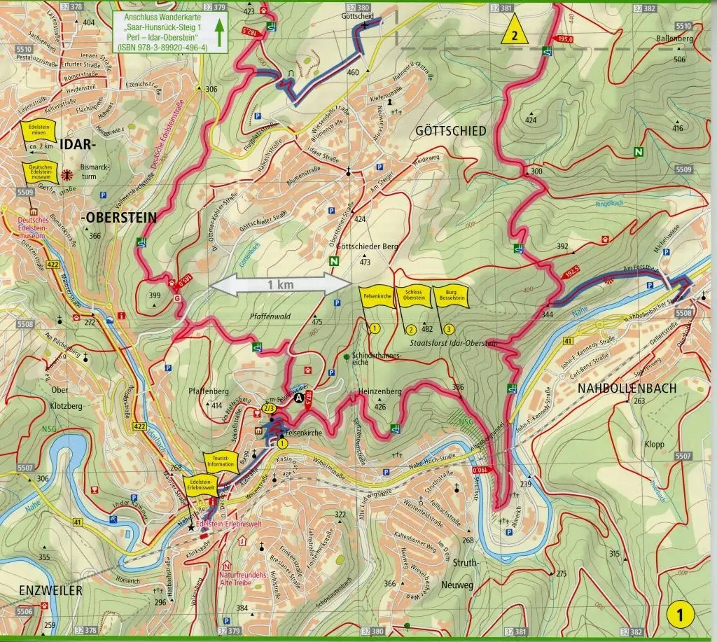 Bild: 9783899206838 | Saar-Hunsrück-Steig 2. Idar-Oberstein - Boppard Wanderkarte 1 : 25 000
