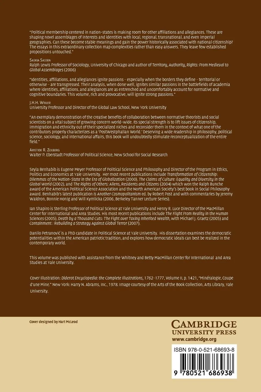Rückseite: 9780521686938 | Identities, Affiliations, and Allegiances | Seyla Benhabib (u. a.)