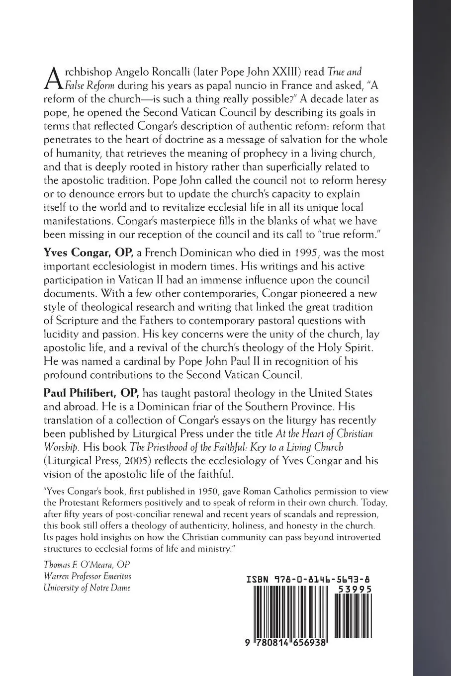 Rückseite: 9780814656938 | True and False Reform in the Church | Yves Congar | Taschenbuch | 2010
