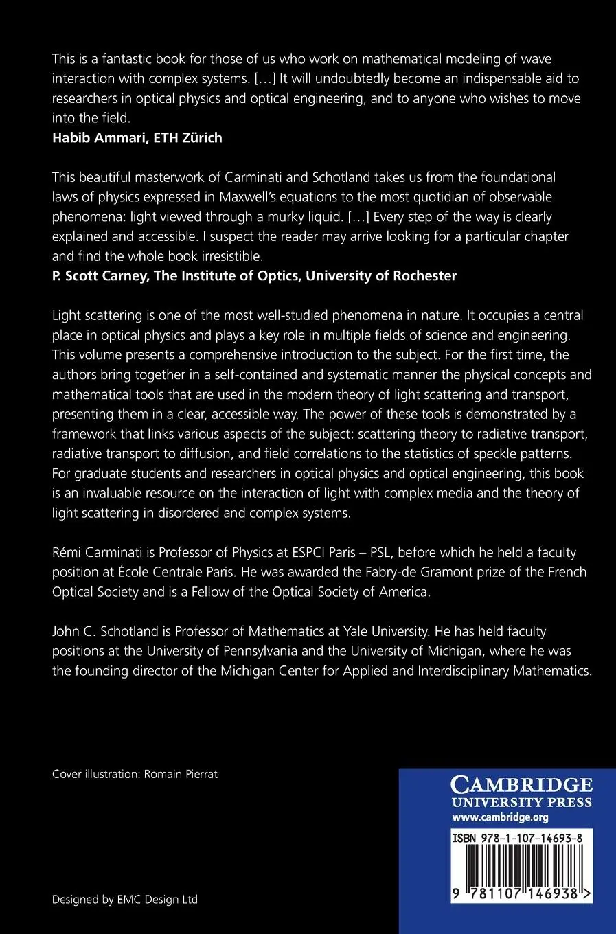 Rückseite: 9781107146938 | Principles of Scattering and Transport of Light | Carminati (u. a.)