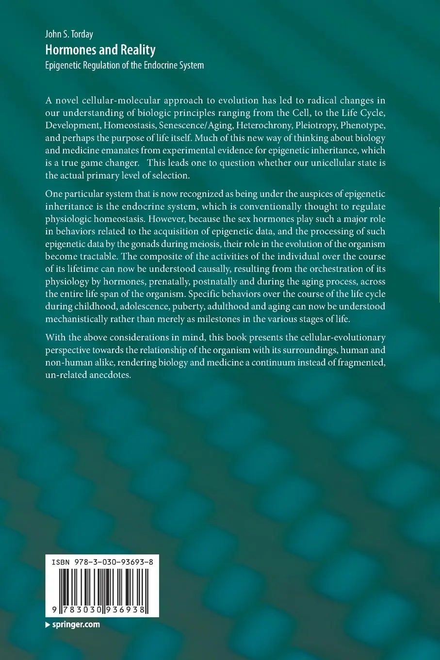 Rückseite: 9783030936938 | Hormones and Reality | Epigenetic Regulation of the Endocrine System