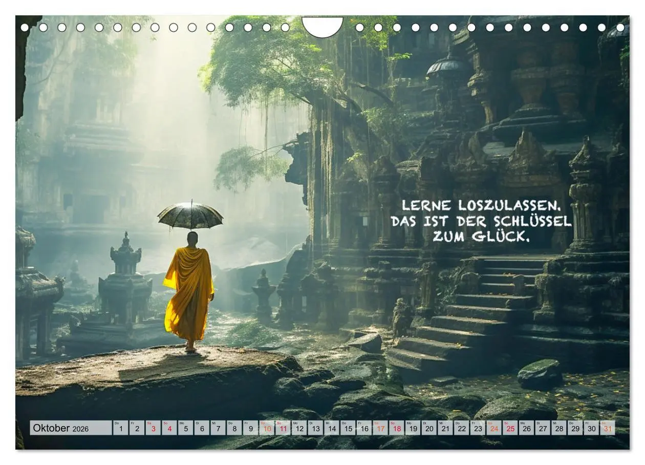 Bild: 9783457346938 | Buddhistische Sprüche (Wandkalender 2026 DIN A4 quer), CALVENDO...
