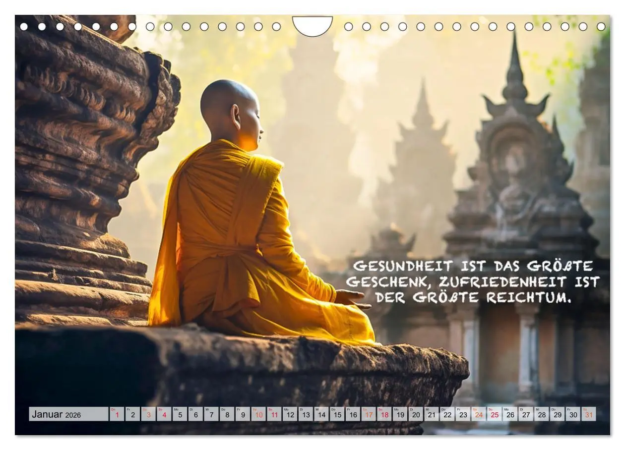 Bild: 9783457346938 | Buddhistische Sprüche (Wandkalender 2026 DIN A4 quer), CALVENDO...