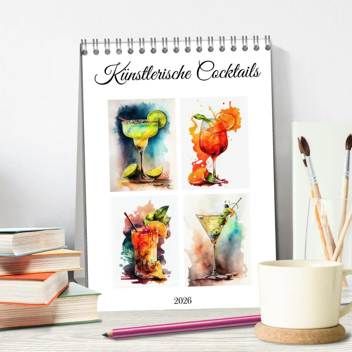 Bild: 9783516296938 | Künstlerische Cocktails (Tischkalender 2026 DIN A5 hoch), CALVENDO...